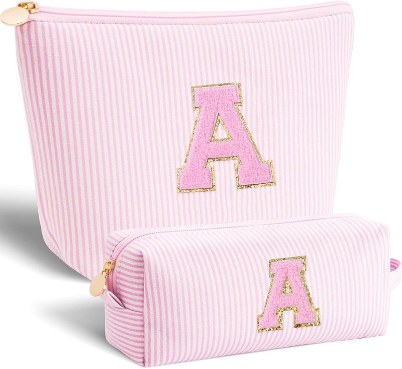 Btffitting Birthday Christmas Gifts for 10 11 12 13 14 15 16 17 18 Years Old Girl,Stocking Stuffers Makeup Bag Cosmetic Bag Set,Teen Girls Teacher Gift Trendy Stuff Toiletry Bag for Women - Pink,A - Image 1